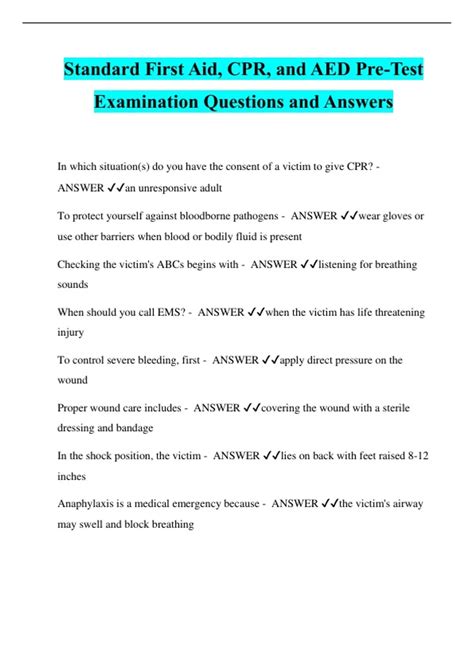 Image result for Free First Aid Test Questions