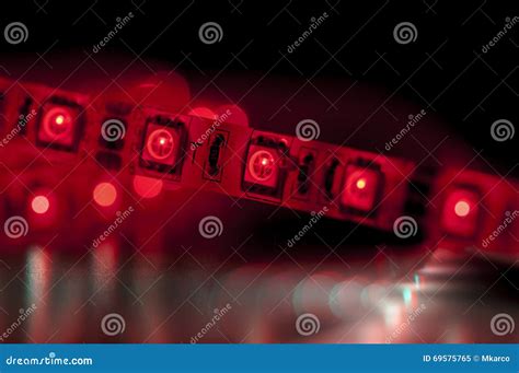 Led Strip Lights, Red Color Stock Image - Image of close, lights: 69575765