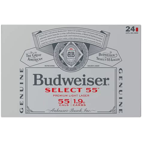 Budweiser Select 55 Light Lager Beer 24 pk Cans - Shop Beer at H-E-B