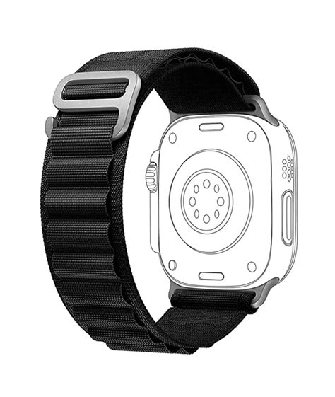 Alpine Loop Band For Apple Watch Series ULTRA/9/8/7/6/5/4 SE- BLACK ...
