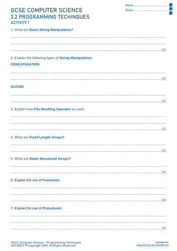 Image result for GCSE OCR Computer Science Functions