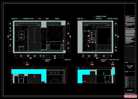 家装CAD图纸[107],欧式风格2室2厅样板房CAD施工图全套-齐生设计职业学校