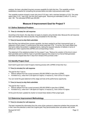 Image result for DMAIC Case Study Examples