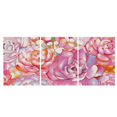 GEVES Pink Succulent Plants Wall Art Giclee Print Canvas Paintings ...