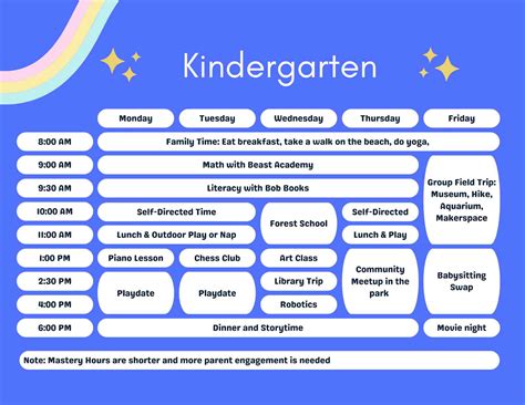 How to Prepare a Schedule for Kindergarten With Examples