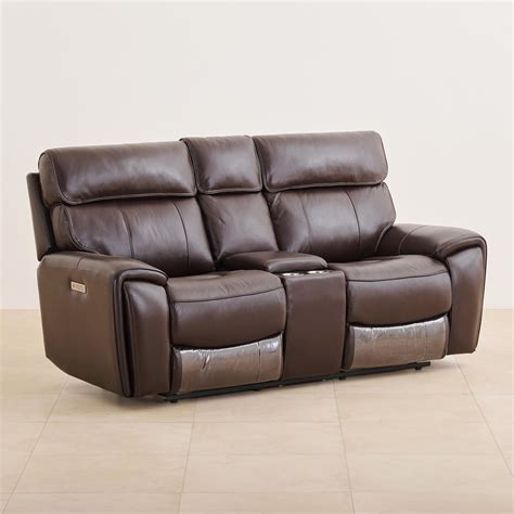 Buy Stockholm Half Leather 3+2+2 Seater Electric Recliner Set - Dark ...