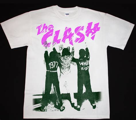 THE CLASH WHITE RIOT PUNK ROCK JOE STRUMMER MICK JONES NEW RARE WHITE T ...