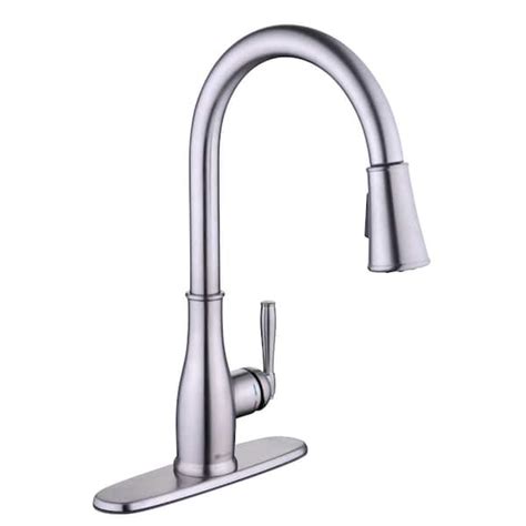 Buy Halwin Single-Handle Pull Down Sprayer Kitchen Faucet in Stainless ...