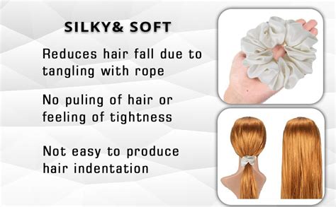 Buy AGASTI Silk Satin Hair Ties Scrunchies Elastic hair band - Pack of ...
