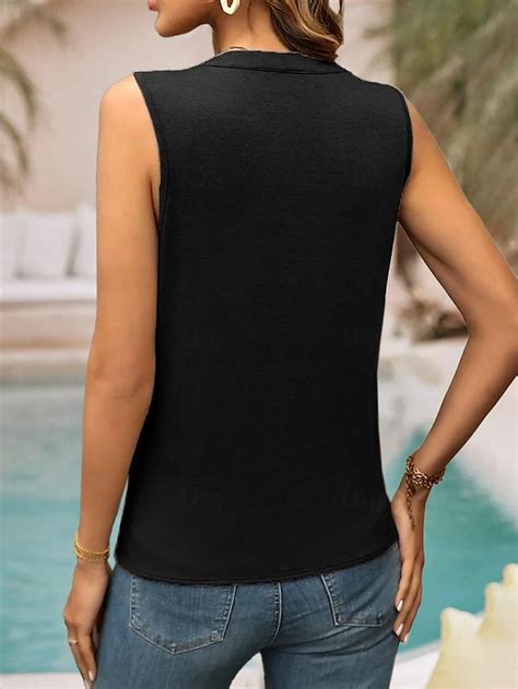 Dames Camisole Tanktop Mouwloos Geplooide V-Hals Taupe Textuur ...