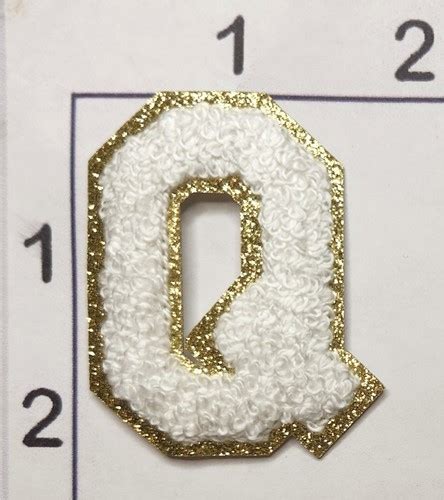 White 2" Letter "Q" Embroidered Chenille Iron on Patch Alphabet | eBay