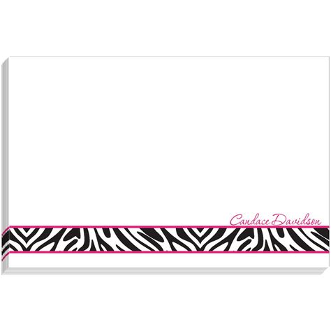 Hot Pink Zebra Chunky Pad Custom Note Pad Custom Printed Notepads ...