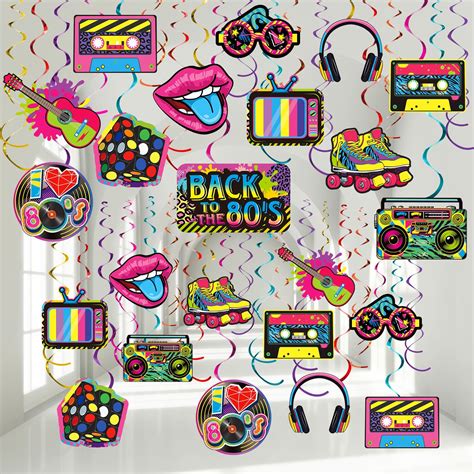 Buy 53 Pieces 80s Party Decorations, Retro 1980s Hip Hop Party Hanging ...