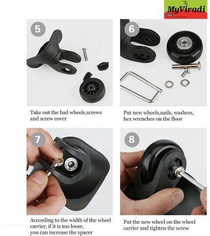 MyViradi Luggage Wheels for Replacement Trolley Bag Rubber Wheels (4 ...