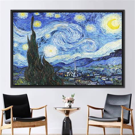kayra export Oil Painting Print, The Starry Night Art Canvas, Vincent Van Gogh Artwork ...