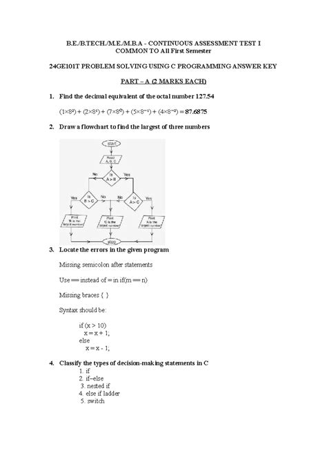 24GE101T Problem Solving Using C Programming - Continuous Assessment ...