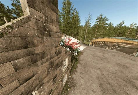 FS25 COUNTRY WALL FLAGS EDIT v1.0 - FS 25 Objects Mod Download