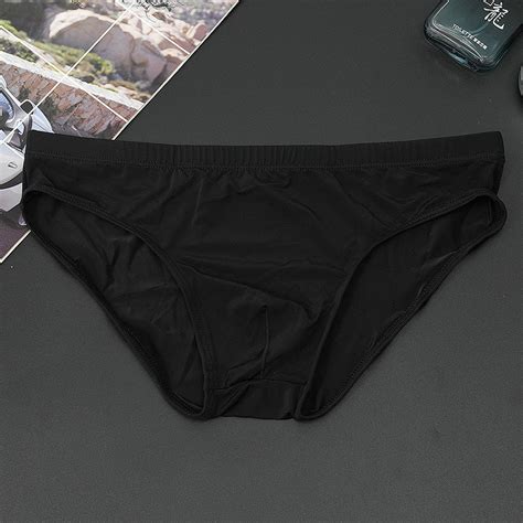 Men's Ice Silk Breathable Low Waist Ultra-thin Nylon Briefs (Pack of 2 ...