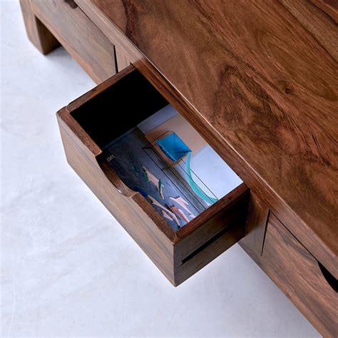 Timaru Coffee Table Six Drawers - Sheesham Wood 6 Drawer Coffee Table ...