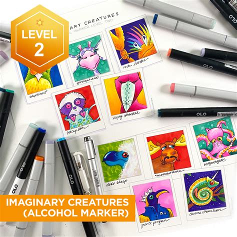 Imaginary Creatures (Alcohol Marker) | Art Classes