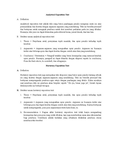 Analytical & Hortatory Exposition Texts: Key Structures & Tips - Studocu