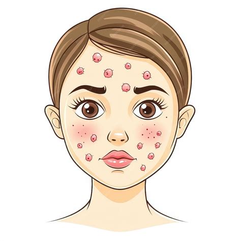 Una linda chica de dibujos animados con granos en la cara mostrando una relacionable | Imagen ...