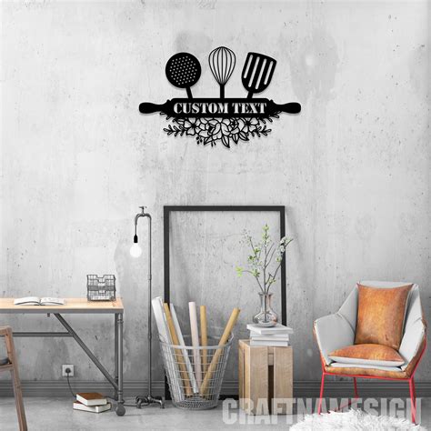 Craftnamesign Custom Kitchen Metal Sign LED Light, Kitchen Wall Art ...