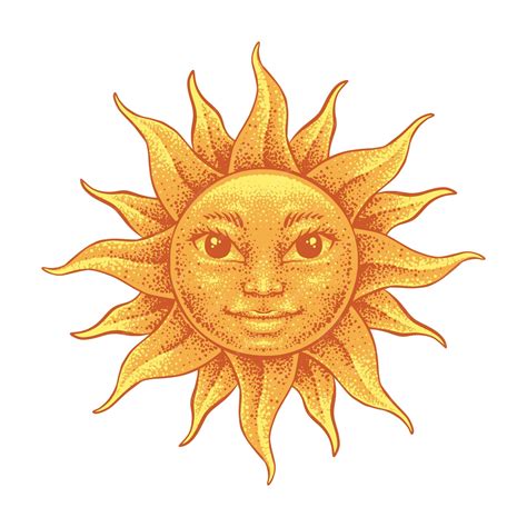 Premium Vector | Sun face hand drawn illustration