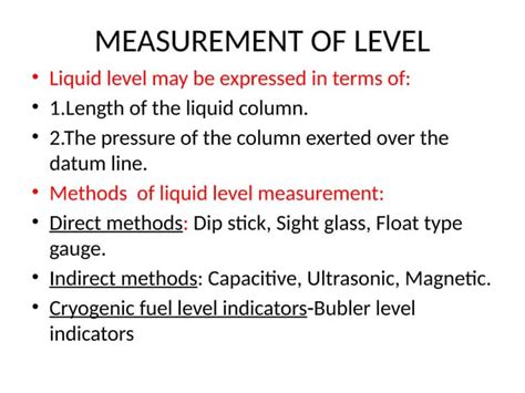 Image result for Level Measurement Methods