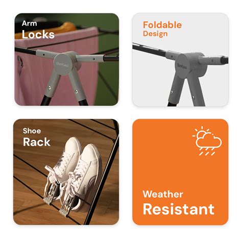 BonKaso Foldable Cloth Drying Stand in Premium Steel