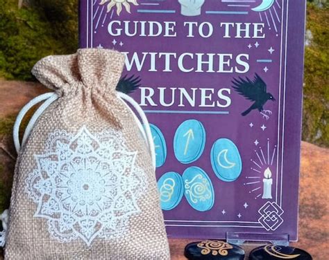Witches Runes Runes Stones Gift Set Includes 32 Page Guide and Jute Bag ...
