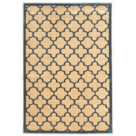 Linon Platinum 2 X 3 Trellis Blue/Cream Indoor Geometric Area Rug in ...