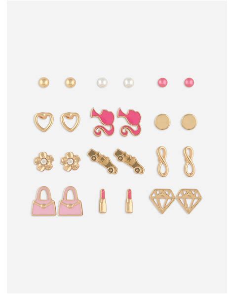 Barbie Dream Stack Choker Necklace & Stud Earrings Combo Set(12 studs ...