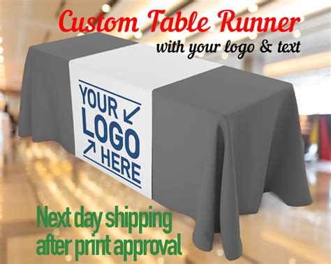 Custom Logo Table Runner Custom Table Runner With Your Logo - Etsy