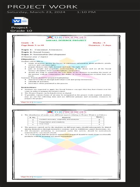 Image result for Example of Project Work