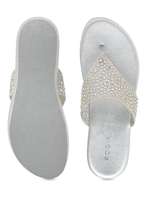 Shop Rocia By Regal Silver Women Diamond Mesh Flats Online