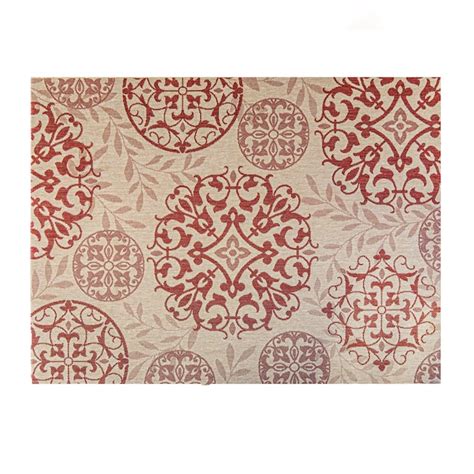 GERTMENIAN Paseo 5 X 7 (ft) Emilia Red Indoor/Outdoor Medallion Area ...