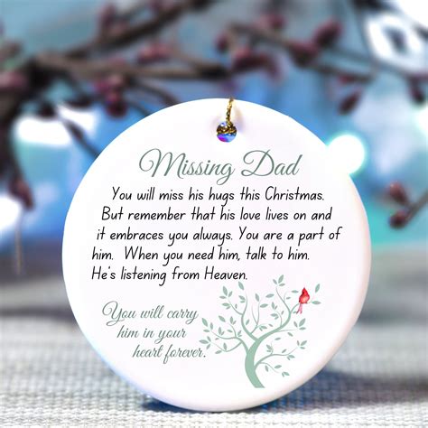Missing Dad Christmas Ornament, Father Memorial Gift, Christmas in ...