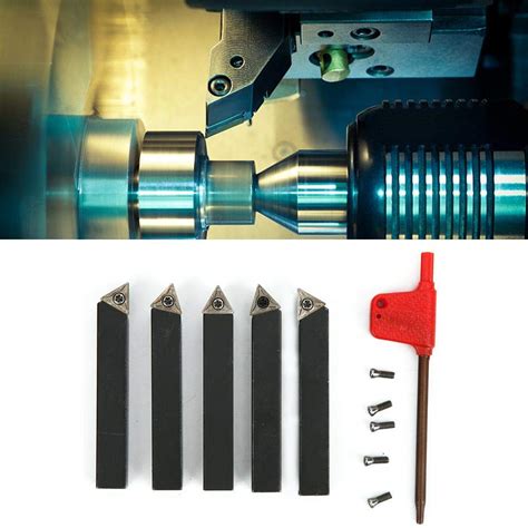 Lathes Turning Tool, 3/8in Indexable Turning Tool Set Cemented Carbide ...