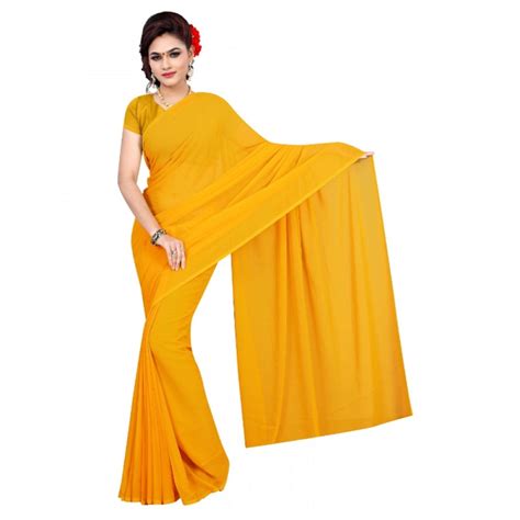 Adorable Georgette Plain Saree With Blouse piece – Jagstore.in