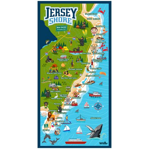 Jersey Shore Map of Beaches | Beach Map