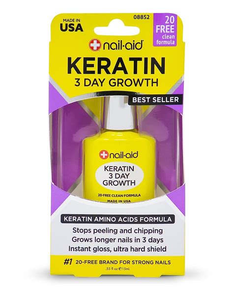 Buy NAIL-AID Keratin 3 Day Growth, Clear, 0.55 Fluid Ounce Online at ...
