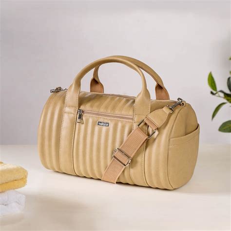 Jet-Setter Duffle Bag Beige Small 14x7 Inch Online - Premium Duffel Bag ...
