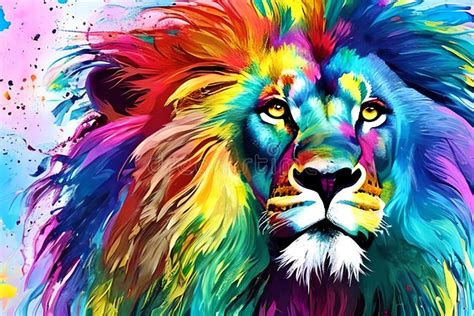 Lion of different colors stock illustration. Illustration of colours ...