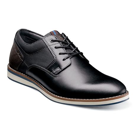 Nunn Bush® Circuit Men's Plain Toe Oxford Shoes Color: Black Multi Size ...