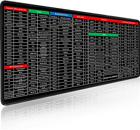 CozyCrest Shortcut Keyboard ped Mouse Pad for Desk, Leptop Large Gaming ...