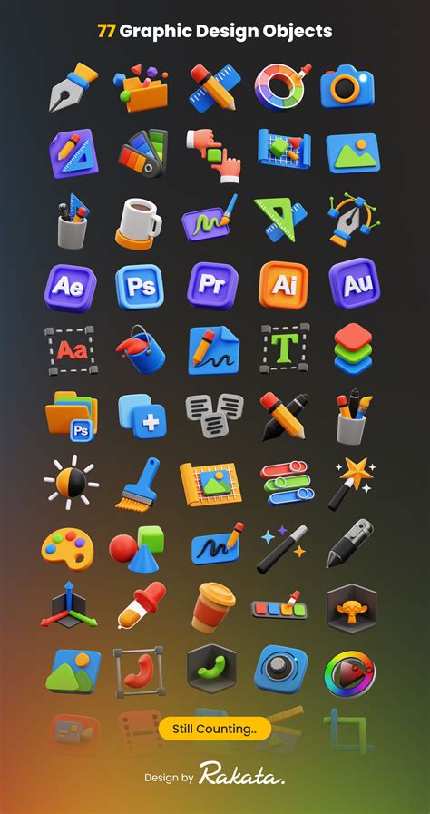3D Graphic Design | 3d icon pack, Icon graphic design, Animation icon