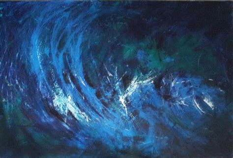 "Breathing Blue": Blue Acrylic Painting by Sanjay Akolikar – ArtZolo.com