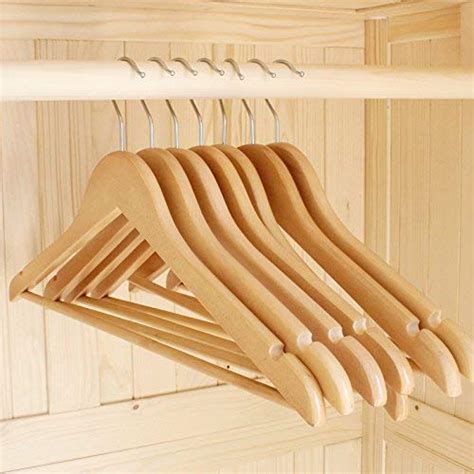 Ivaan Pack of 12 Heavy Duty Wooden Cloth Hangers- Brown : Amazon.in ...