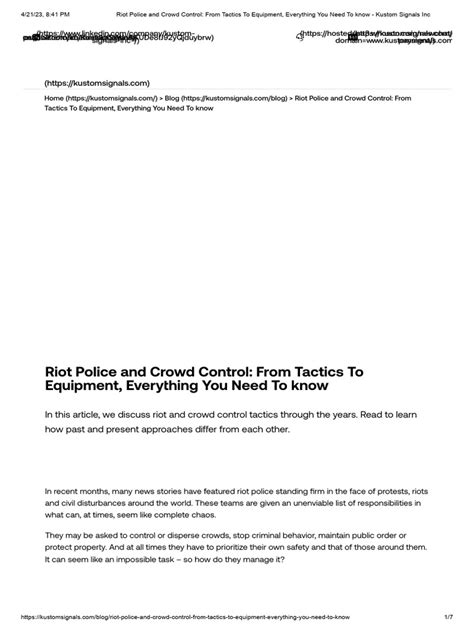 Riot Police and Crowd Control - From Tactics To Equipment, Everything ...